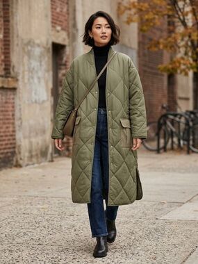 Day Birger et Mikkelsen 2ndday Quilted Green Long Coat Size 34